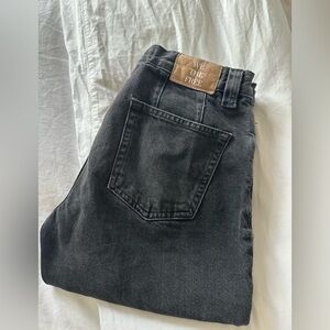 Free People Washed Black Straight Jeans